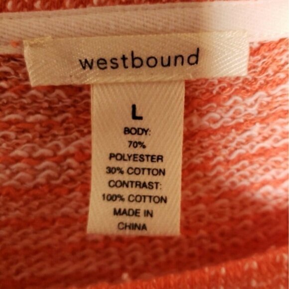 Westbound Womens Orange Crew Sweater With Eyelet Trim Large - Picture 4 of 5